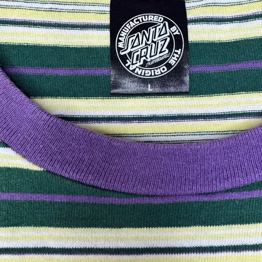 [BUNJANG] SANTACRUZ Striped Border T-shirt / 빈티지 산타크루즈 SANTACRUZ 스트라이프 보더 티셔츠 L