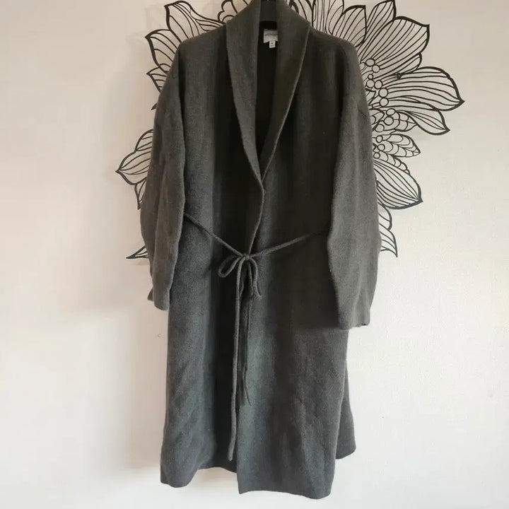 [BUNJANG] Andmulmister Long Wrap Coat - Khaki / 앤드뮐미스터 랩 스타일 롱 코트 M 66 카키색
