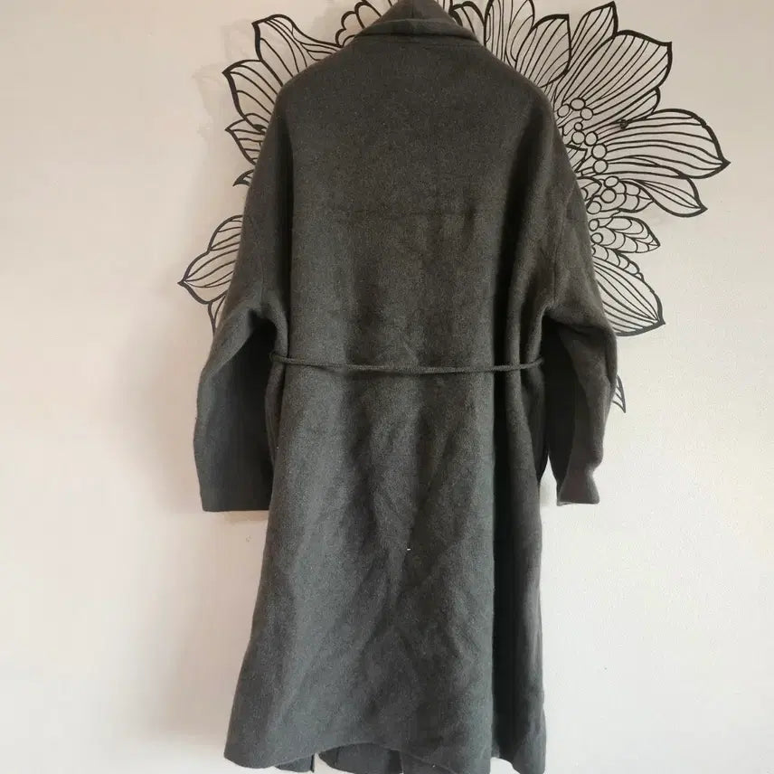 [BUNJANG] Andmulmister Long Wrap Coat - Khaki / 앤드뮐미스터 랩 스타일 롱 코트 M 66 카키색