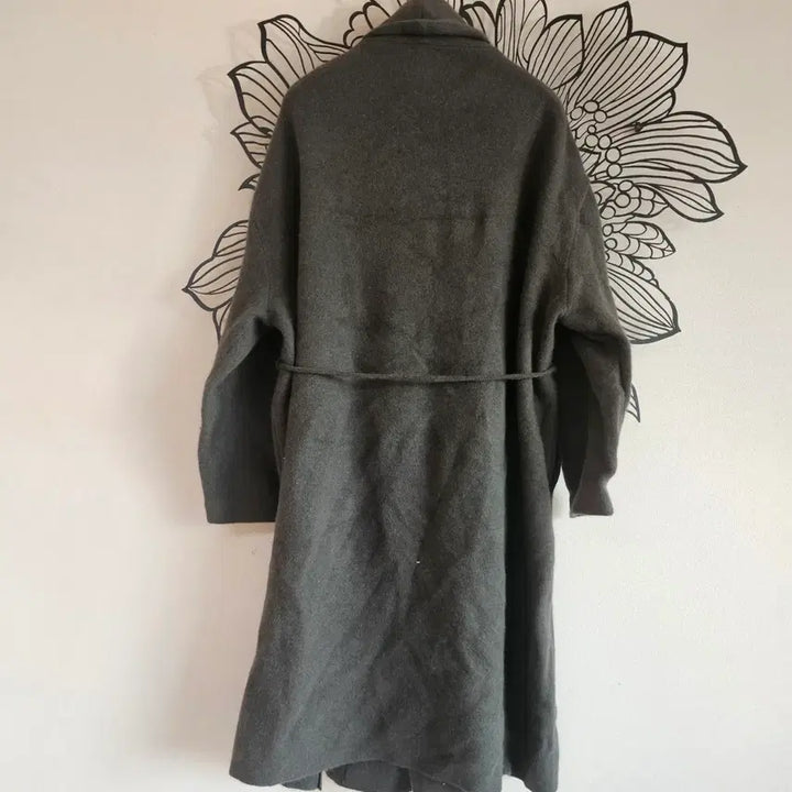[BUNJANG] Andmulmister Long Wrap Coat - Khaki / 앤드뮐미스터 랩 스타일 롱 코트 M 66 카키색