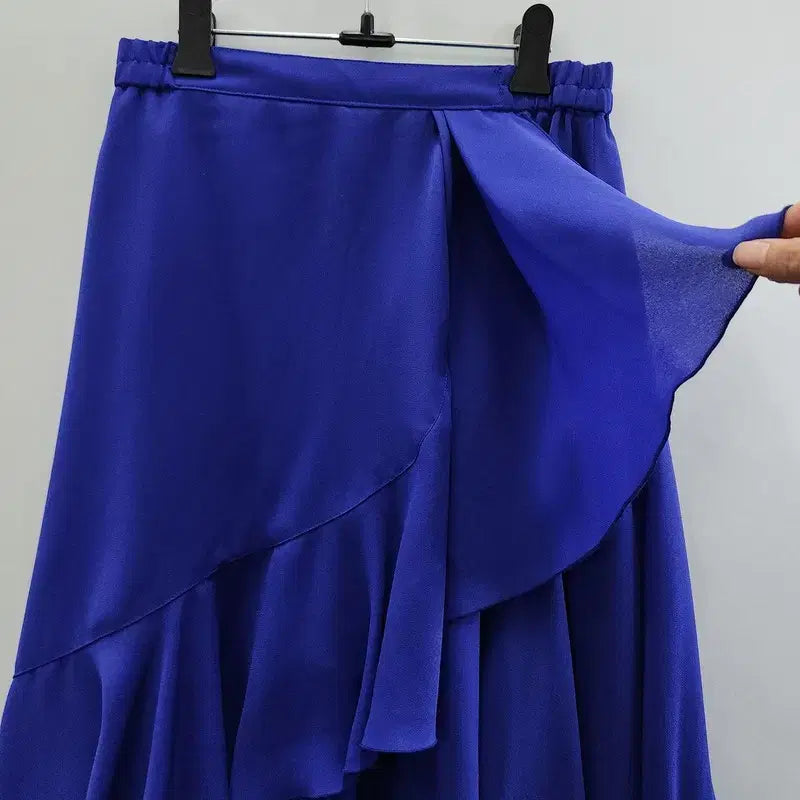 [BUNJANG] Vintage Unbalanced Pleated Skirt / 빈티지 언밸런스 사선 프릴 플리츠 스커트 MADE IN JAPAN