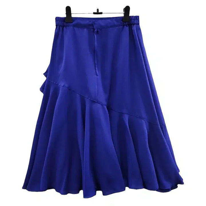 [BUNJANG] Vintage Unbalanced Pleated Skirt / 빈티지 언밸런스 사선 프릴 플리츠 스커트 MADE IN JAPAN