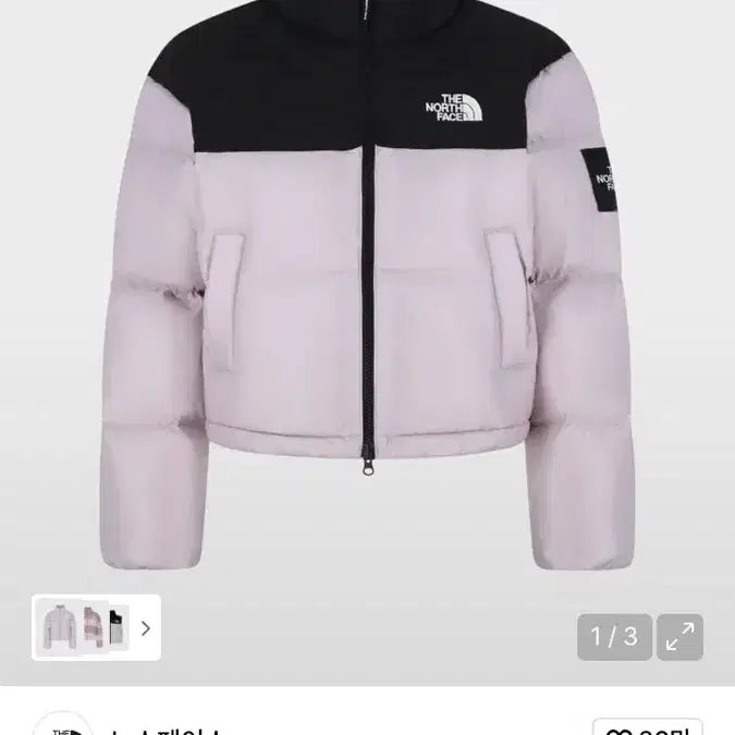 [BUNJANG] The North Face White Label Lilac Short Padded Jacket (M) / 노스페이스 숏패딩 화이트라벨 라일락 M