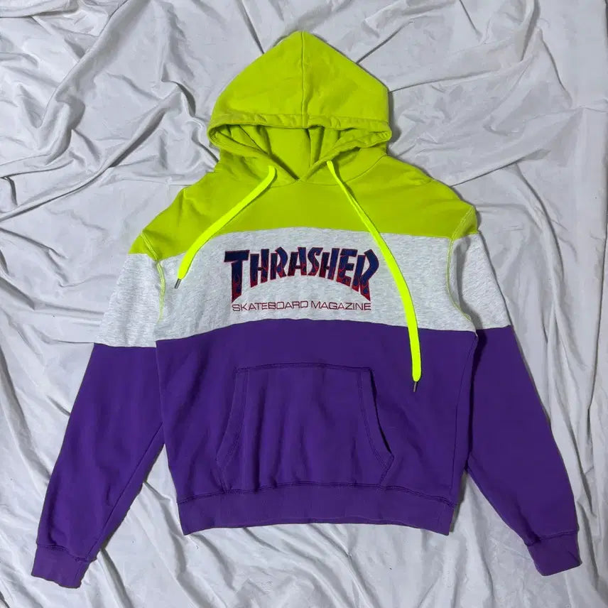 [BUNJANG] Jouetie Thrasher Color Block Hoodie / Jouetie thrasher 컬러블록 후드티 트레셔
