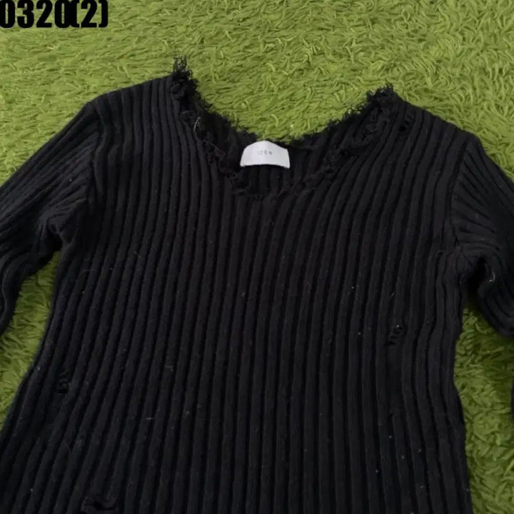 [BUNJANG] Black Damage Knit Long Sleeve T-shirt / 블랙 데미지 니트 긴팔티셔츠