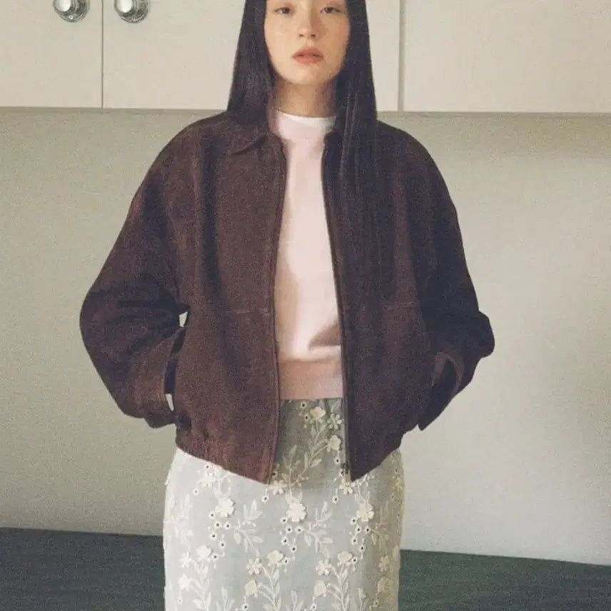 [BUNJANG] The Aperture Suede Bomber Jacket (Brown) / [ The aperture ] 디애퍼처 스웨이드 봄버 브라운 팝니다.