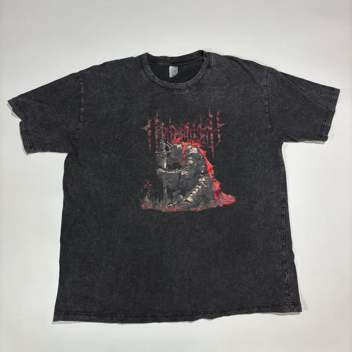 [BUNJANG] Vintage Dark Wash Graphic T-shirt / 빈티지 다크워시 그래픽 반팔 티셔츠