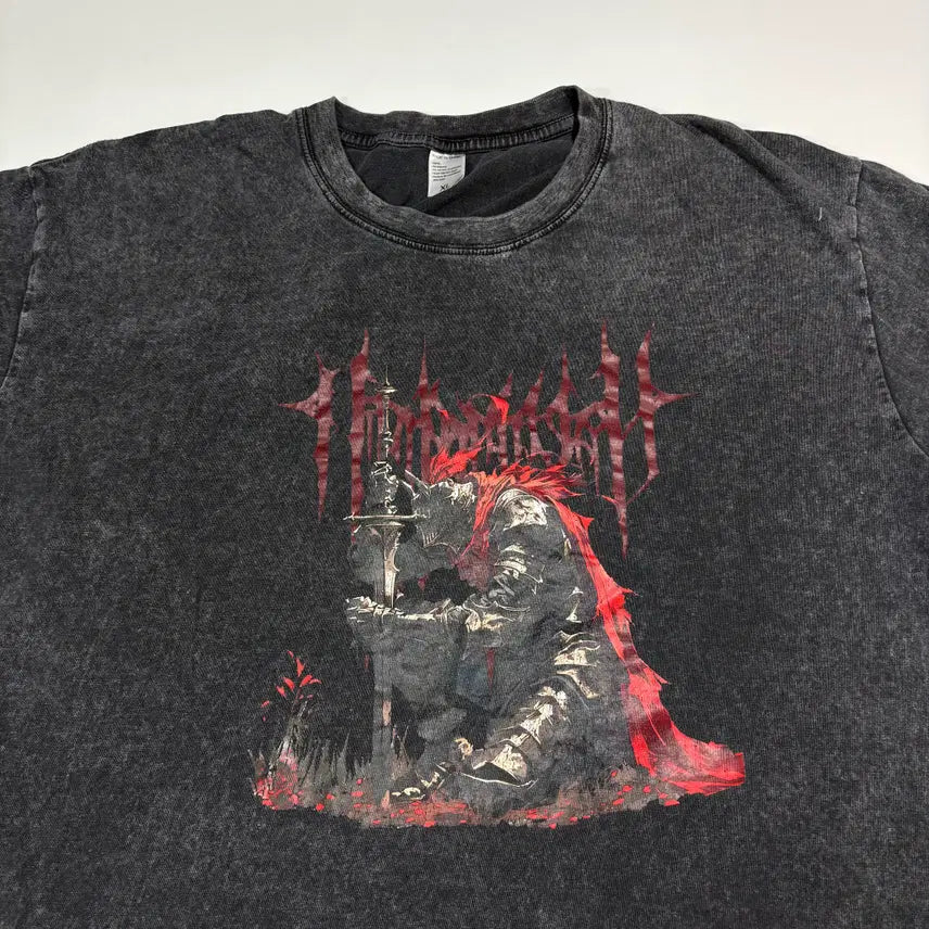 [BUNJANG] Vintage Dark Wash Graphic T-shirt / 빈티지 다크워시 그래픽 반팔 티셔츠