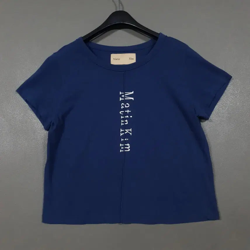 [BUNJANG] Matinkim Tucked Crop Top Navy T-shirt / 여성 F) 마뗑킴 핀턱 크롭탑 네이비 라운드 반팔 티셔츠