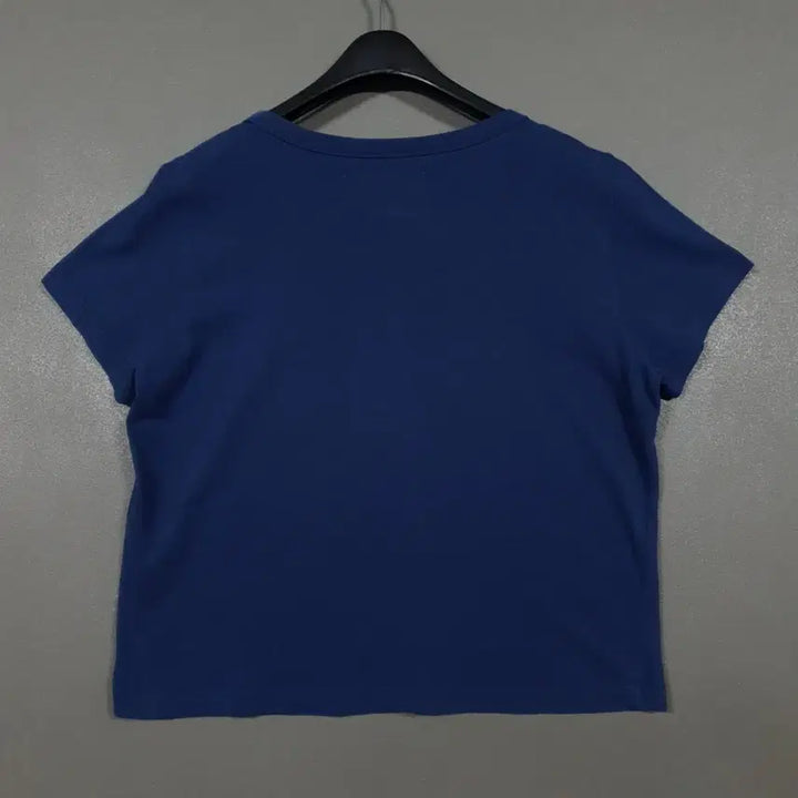 [BUNJANG] Matinkim Tucked Crop Top Navy T-shirt / 여성 F) 마뗑킴 핀턱 크롭탑 네이비 라운드 반팔 티셔츠