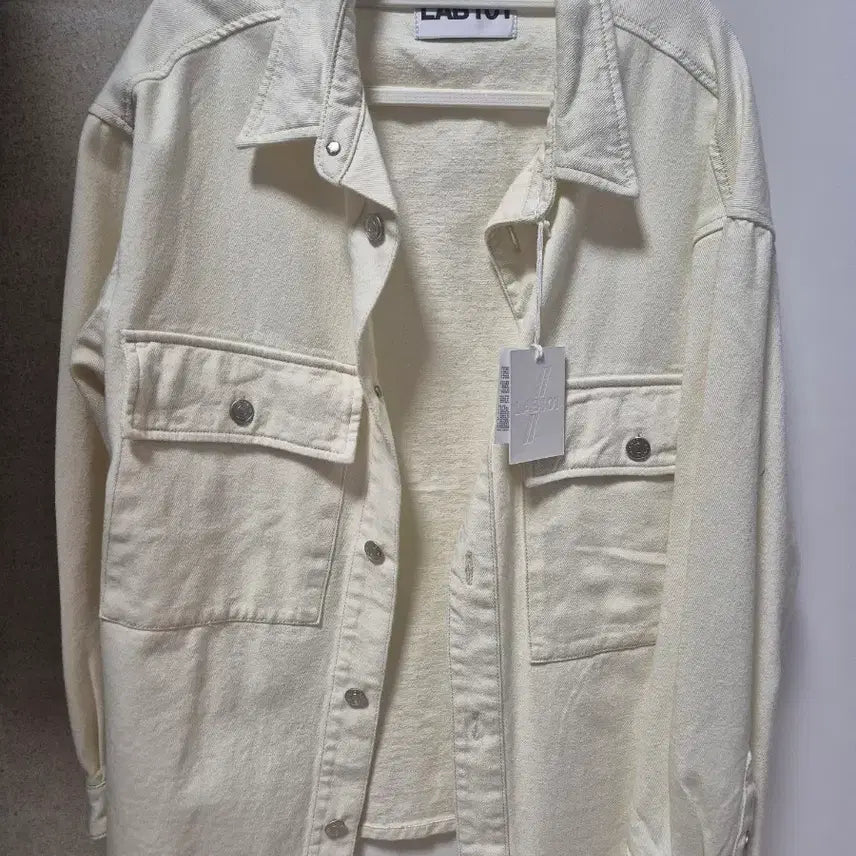 [BUNJANG] LAB101 Ivory Denim Shirt Jacket / LAB101 아이보리 데님 셔츠 자켓