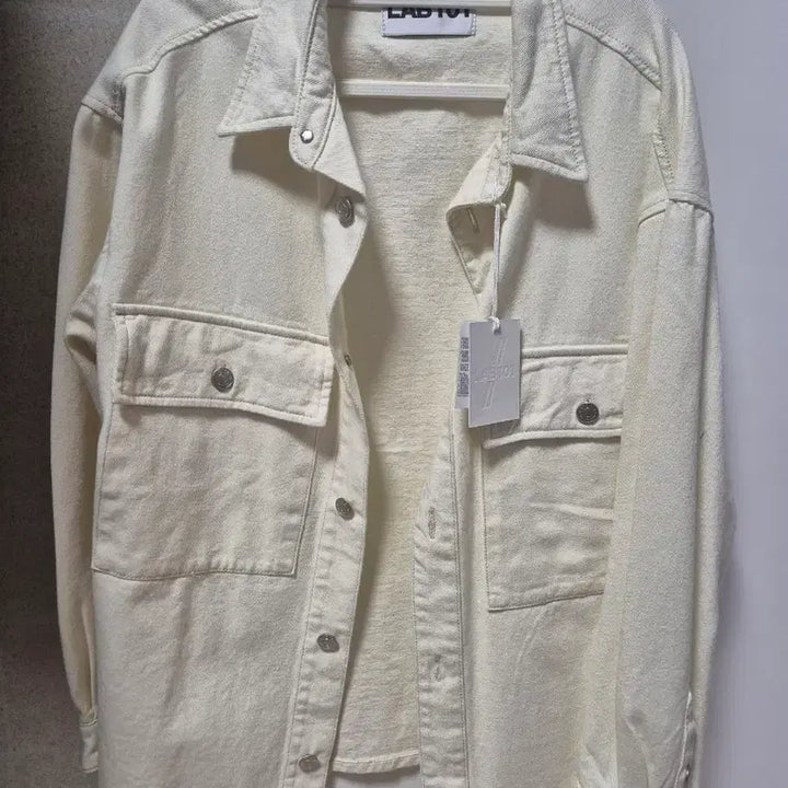 [BUNJANG] LAB101 Ivory Denim Shirt Jacket / LAB101 아이보리 데님 셔츠 자켓