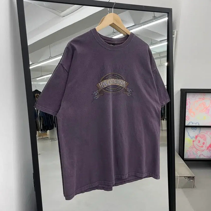 [SOLD OUT] 할리데이비슨 90s 플레임 불꽃 하드 페이딩 빈티지 반팔 티셔츠