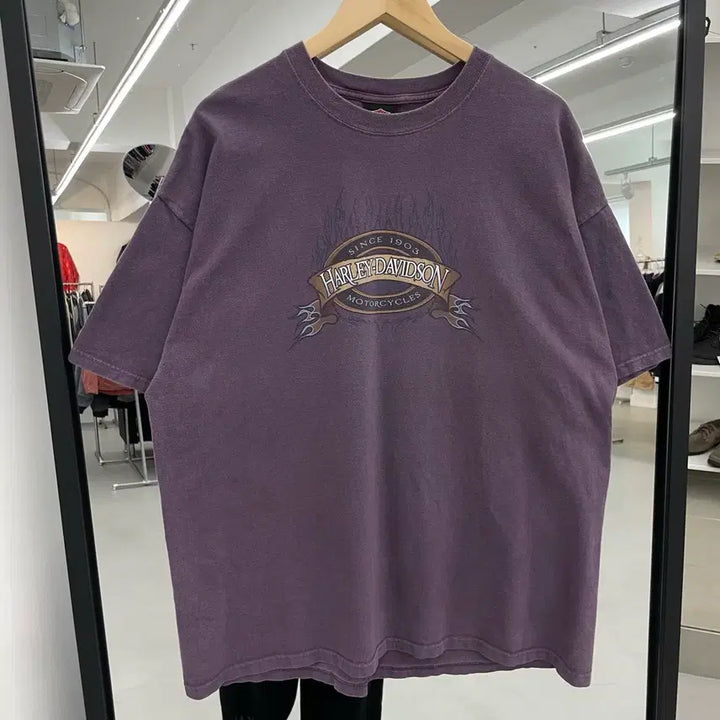 [SOLD OUT] 할리데이비슨 90s 플레임 불꽃 하드 페이딩 빈티지 반팔 티셔츠