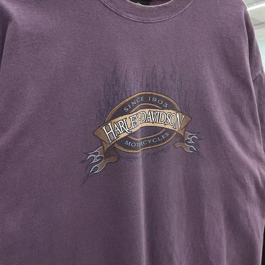 [SOLD OUT] 할리데이비슨 90s 플레임 불꽃 하드 페이딩 빈티지 반팔 티셔츠