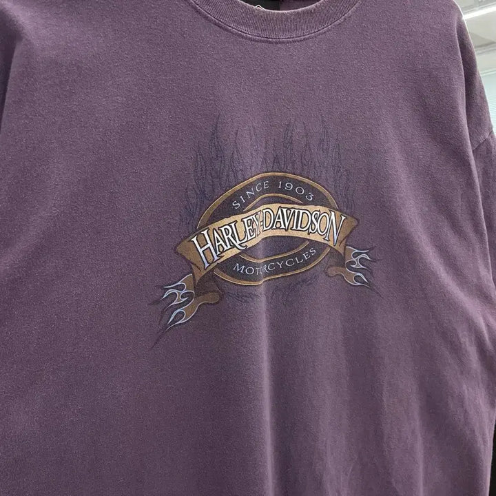 [SOLD OUT] 할리데이비슨 90s 플레임 불꽃 하드 페이딩 빈티지 반팔 티셔츠