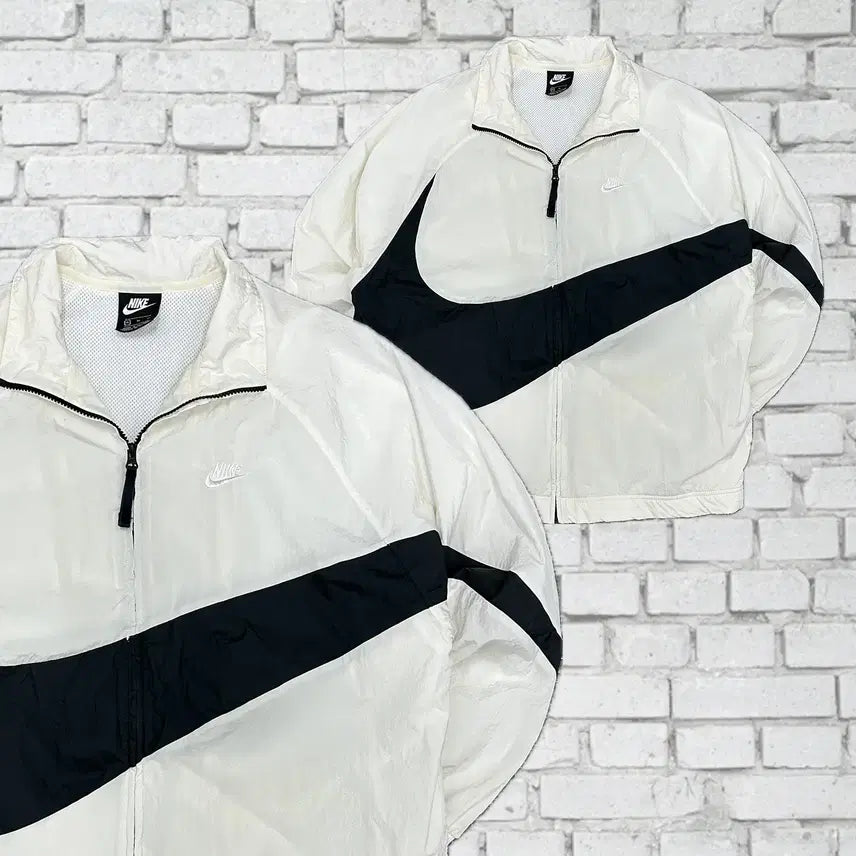 [BUNJANG] Nike Big Swoosh White Windbreaker XL / (2611) 나이키 빅스우시 화이트 바람막이 XL