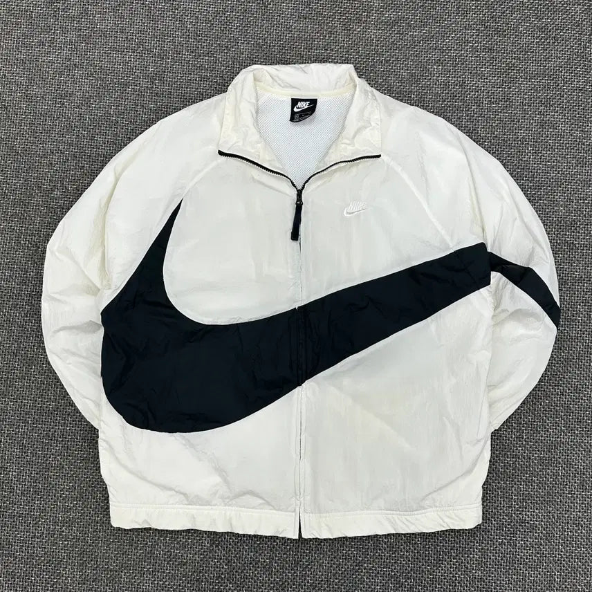 [BUNJANG] Nike Big Swoosh White Windbreaker XL / (2611) 나이키 빅스우시 화이트 바람막이 XL
