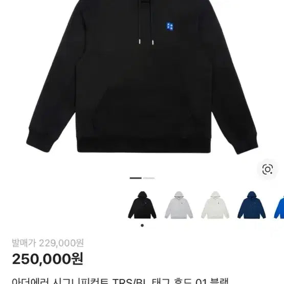 [BUNJANG] ADER ERROR Significant TRS/BL Tag Hoodie Black L / 아더에러 시그니피컨트 TRS/BL 태그 후드 블랙 L