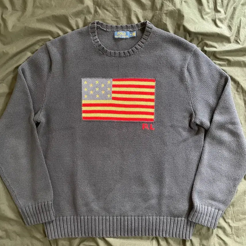 [BUNJANG] Polo Ralph Lauren Flag Sweater, Medium / 폴로 랄프 로렌 플래그 스웨터, M
