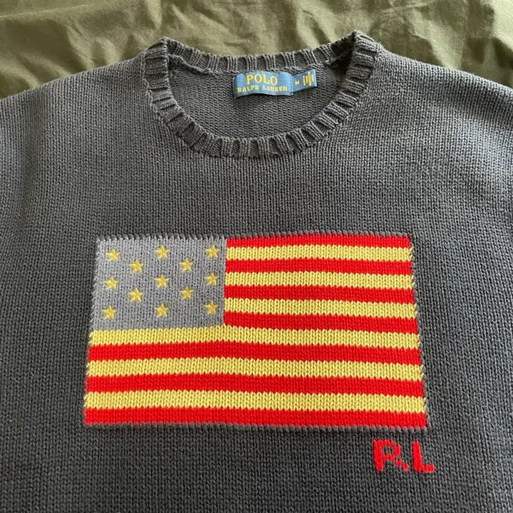 [BUNJANG] Polo Ralph Lauren Flag Sweater, Medium / 폴로 랄프 로렌 플래그 스웨터, M