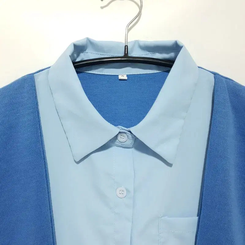 [BUNJANG] Unspecified Cape String Short Sleeve Dress / 케이프 배색 스트링 반팔 원피스 F_S0263