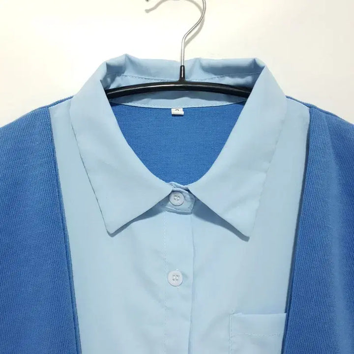 [BUNJANG] Unspecified Cape String Short Sleeve Dress / 케이프 배색 스트링 반팔 원피스 F_S0263