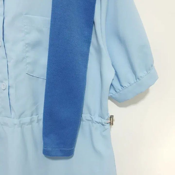 [BUNJANG] Unspecified Cape String Short Sleeve Dress / 케이프 배색 스트링 반팔 원피스 F_S0263