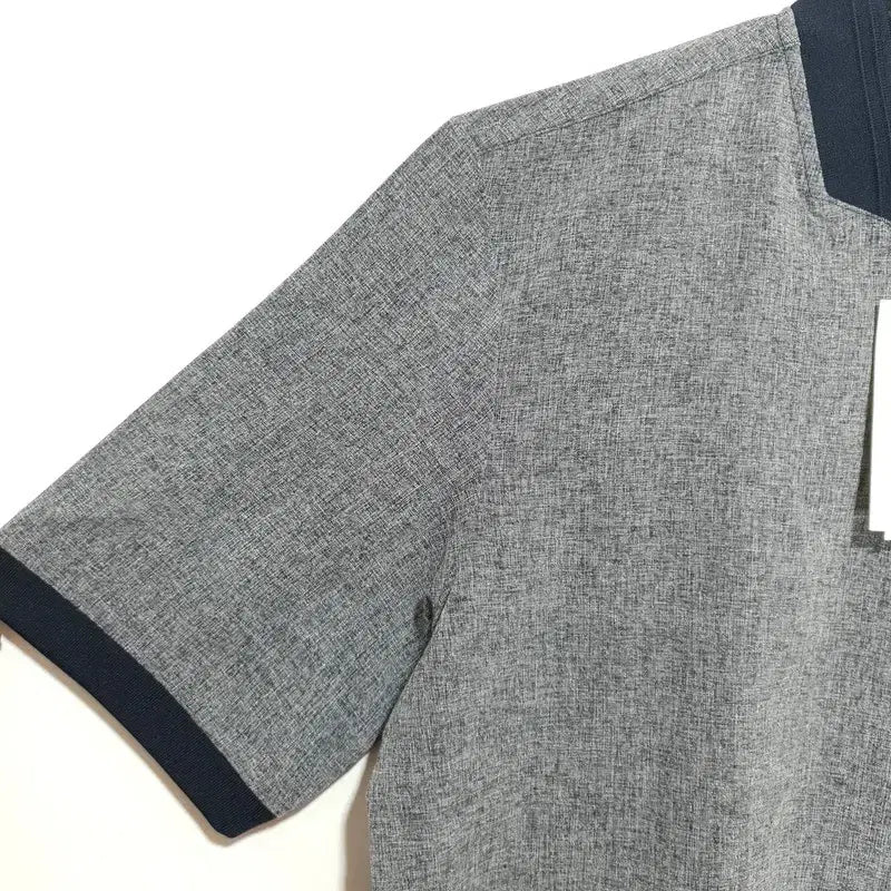 [BUNJANG] BON Woven Color Block Short Sleeve Shirt / BON 우븐 배색 노카라 반팔 100_i4204