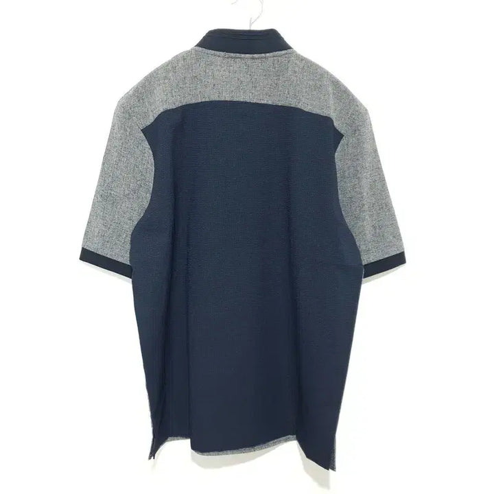 [BUNJANG] BON Woven Color Block Short Sleeve Shirt / BON 우븐 배색 노카라 반팔 100_i4204