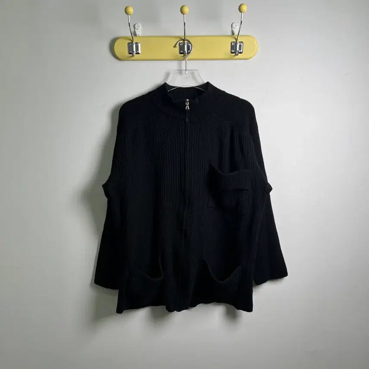 [BUNJANG] Des Pres Black Wool Knit Zip-up / Des pres 블랙 울 니트 집업