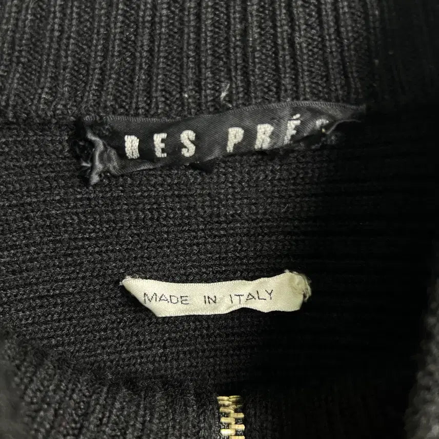 [BUNJANG] Des Pres Black Wool Knit Zip-up / Des pres 블랙 울 니트 집업