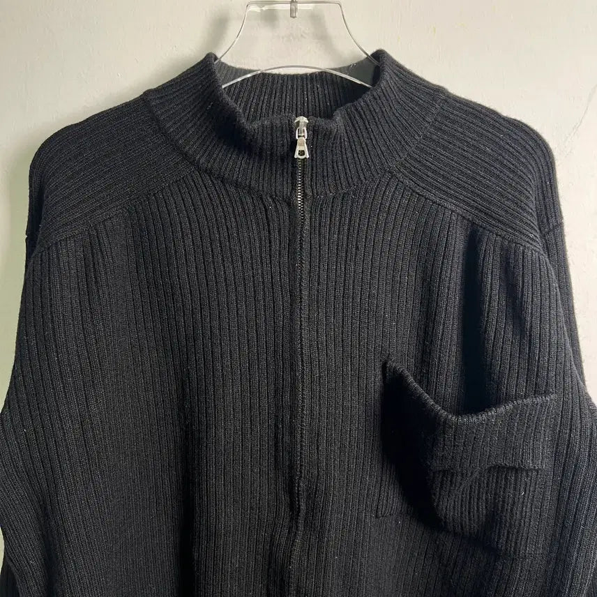 [BUNJANG] Des Pres Black Wool Knit Zip-up / Des pres 블랙 울 니트 집업