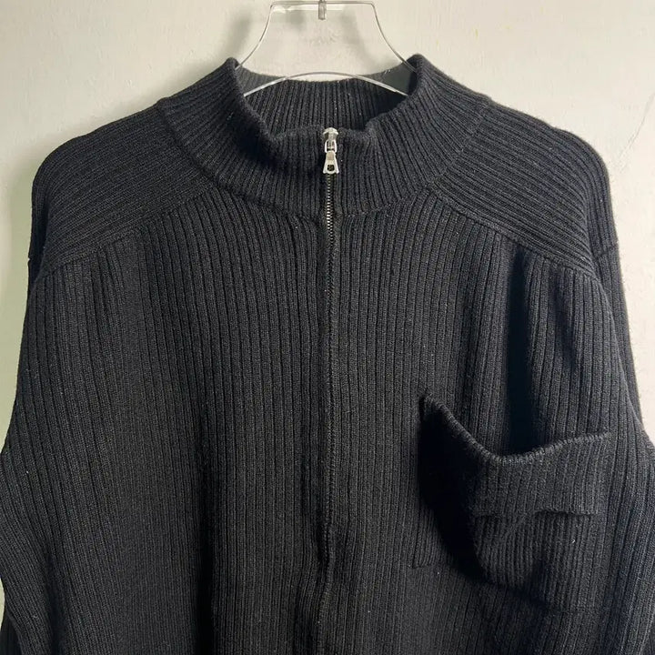 [BUNJANG] Des Pres Black Wool Knit Zip-up / Des pres 블랙 울 니트 집업