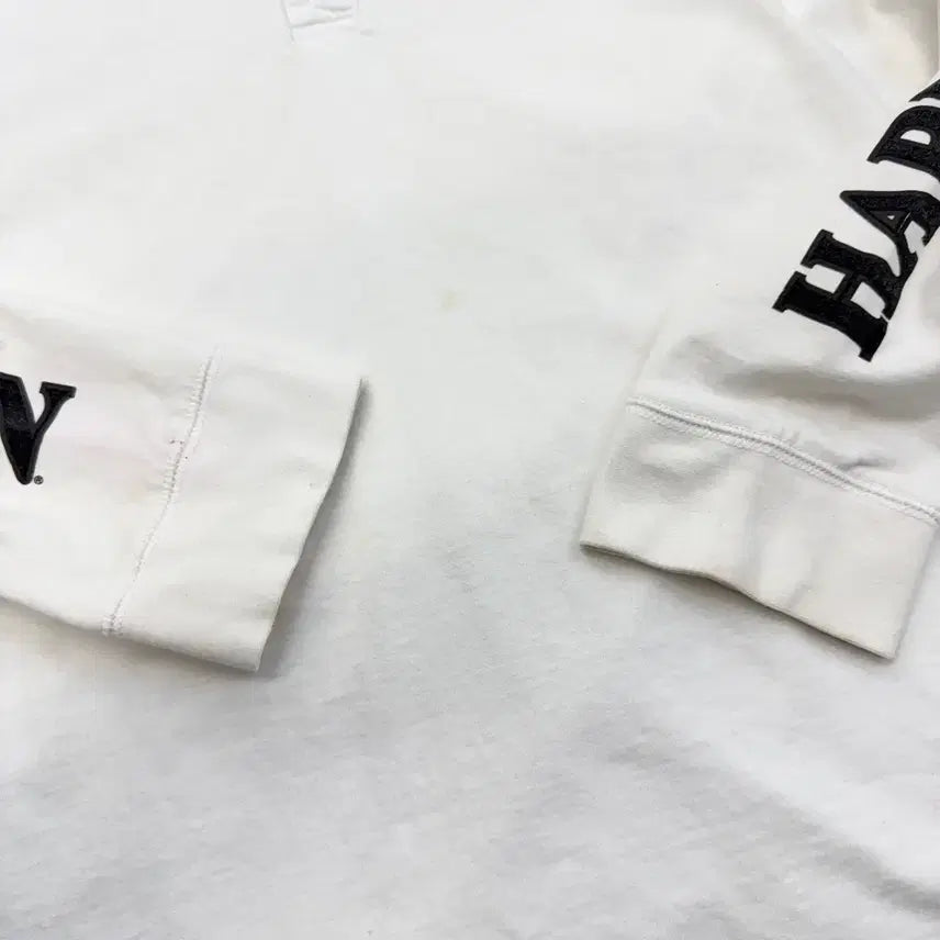 [BUNJANG] Harley-Davidson 110th Anniversary Henley Long Sleeve Vintage T-Shirt / 할리데이비슨 110주년 헨리넥 롱슬리브 빈티지 긴팔 티셔츠 화이트