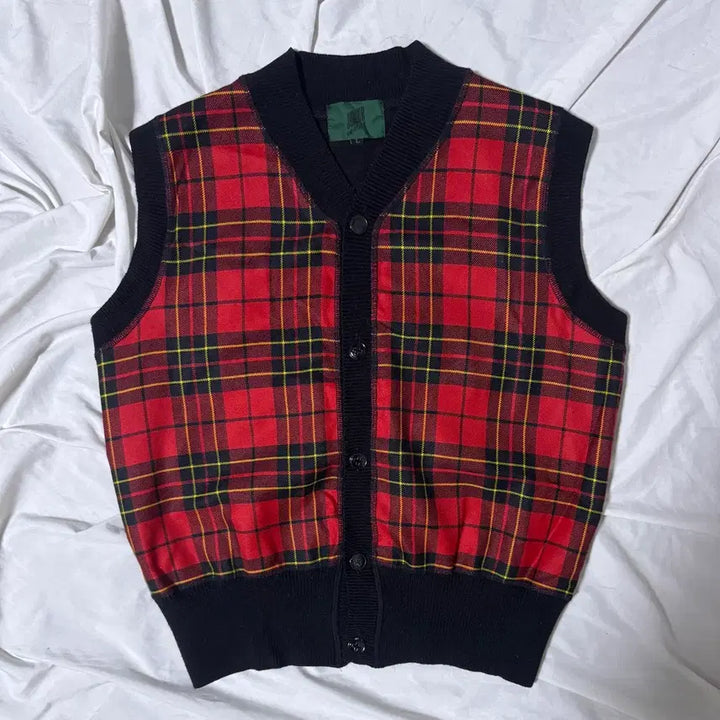 [BUNJANG] Junior Gaultier Checkered Knit Vest / 80s 주니어 고티에 체크 니트 베스트 장폴고티에