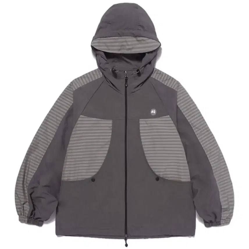 [BUNJANG] Hug Your Skin Stripe Windbreaker Jacket / 허그유어스킨 스트라이프 윈드브레이커 바람막이