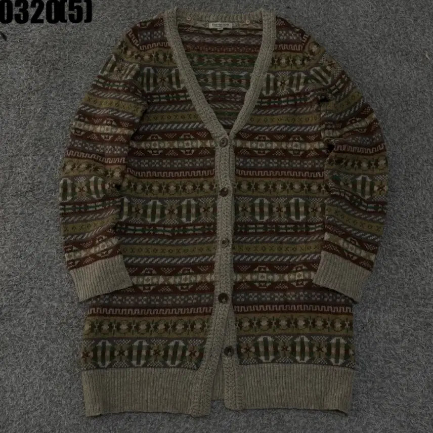 [SOLD OUT] 써스데이아일랜드 패턴 롱 가디건m 0320