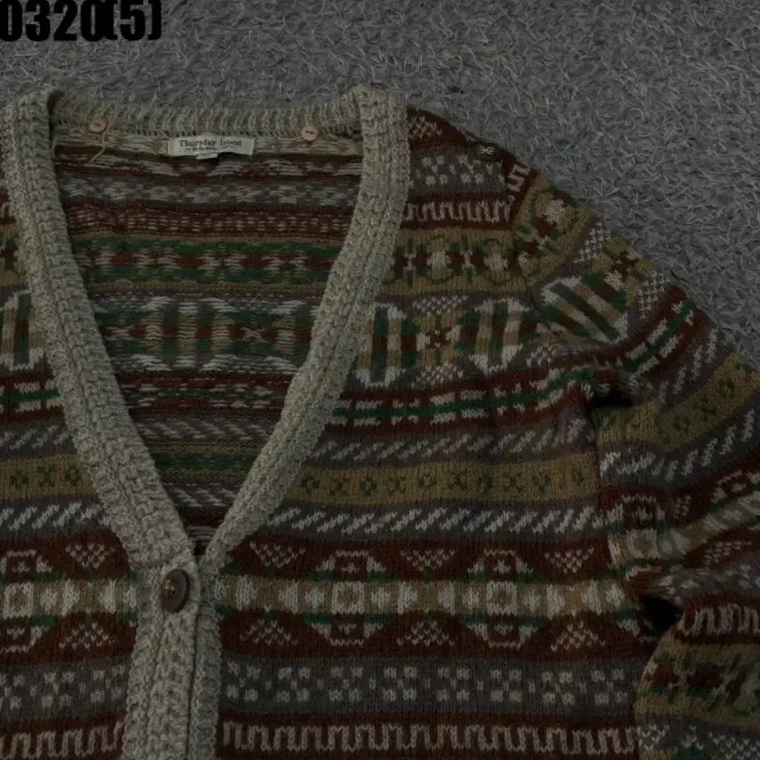 [SOLD OUT] 써스데이아일랜드 패턴 롱 가디건m 0320