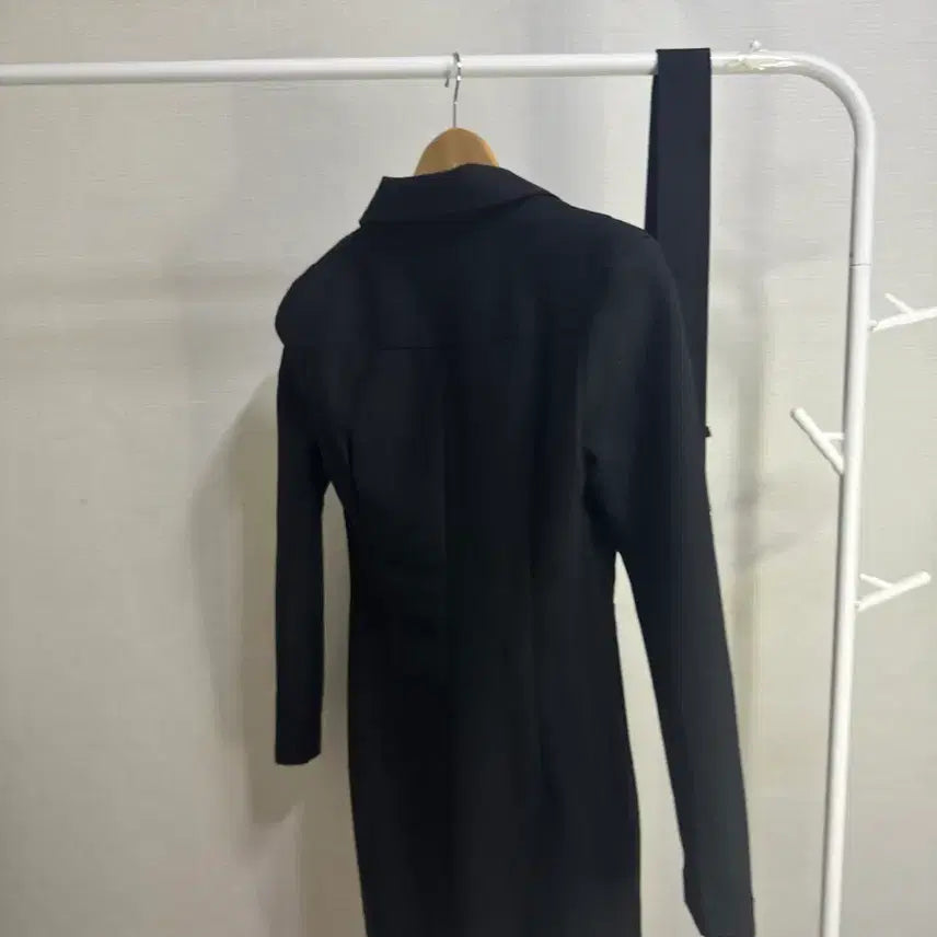 [BUNJANG] Black Belted Shirt Mini Dress / 새상품 섹시 오피스룩 블랙 벨트 셔츠 미니 원피스
