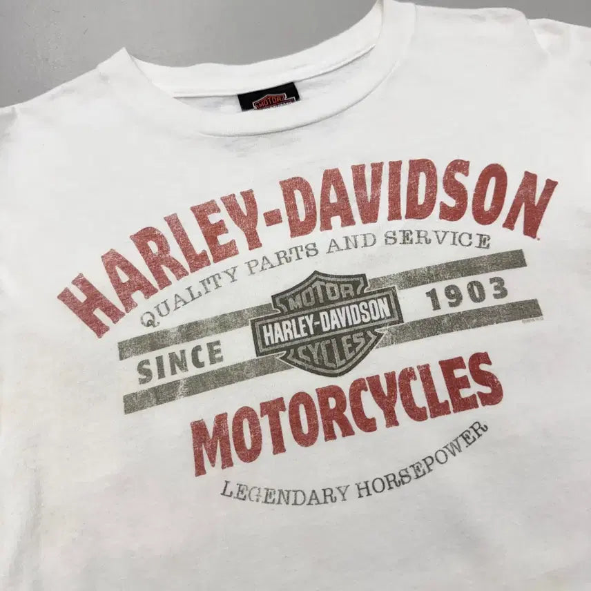 [BUNJANG] Harley Davidson Motorcycle Graphic Vintage Long Sleeve T-shirt / 할리데이비슨 모터싸이클 그래픽 빈티지 롱슬리브 긴팔 티셔츠 화이트
