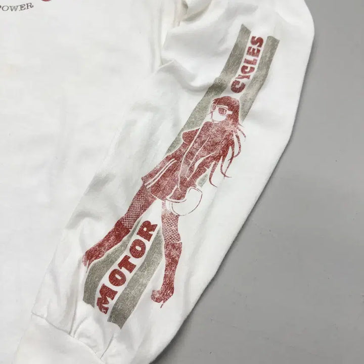 [BUNJANG] Harley Davidson Motorcycle Graphic Vintage Long Sleeve T-shirt / 할리데이비슨 모터싸이클 그래픽 빈티지 롱슬리브 긴팔 티셔츠 화이트