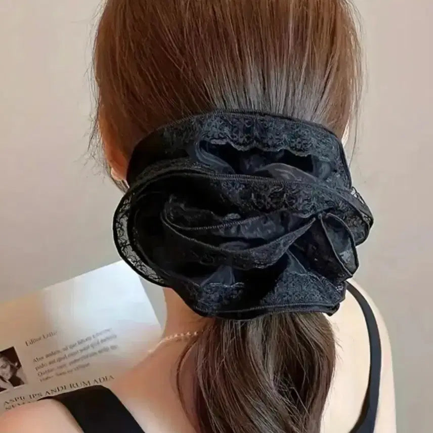 [BUNJANG] Lace Hair Scrunchie Set / 레이스 블랙/화이트세트 헤어곱창(새상품)