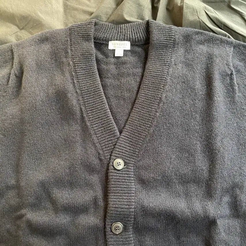 [BUNJANG] Sunspel Lambswool Cardigan Navy L / 선스펠 램스 울 가디건 네이비, L