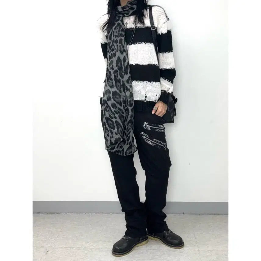 [BUNJANG] Vintage Punk Rock Black Low-Rise Cotton Pants / 일본빈티지 펑크룩 락시크 블랙 로우라이즈 코튼 팬츠 바지