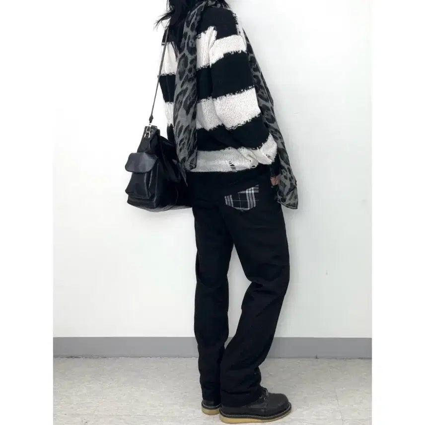 [BUNJANG] Vintage Punk Rock Black Low-Rise Cotton Pants / 일본빈티지 펑크룩 락시크 블랙 로우라이즈 코튼 팬츠 바지