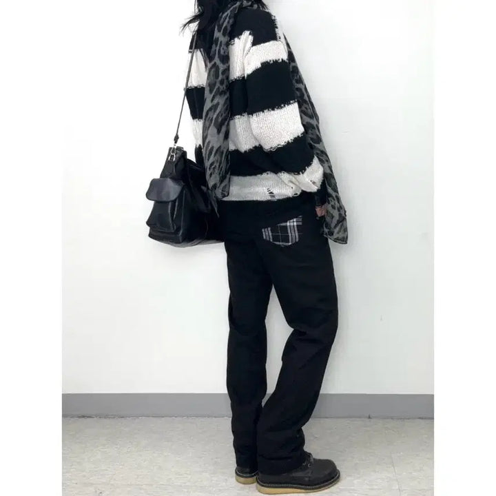 [BUNJANG] Vintage Punk Rock Black Low-Rise Cotton Pants / 일본빈티지 펑크룩 락시크 블랙 로우라이즈 코튼 팬츠 바지
