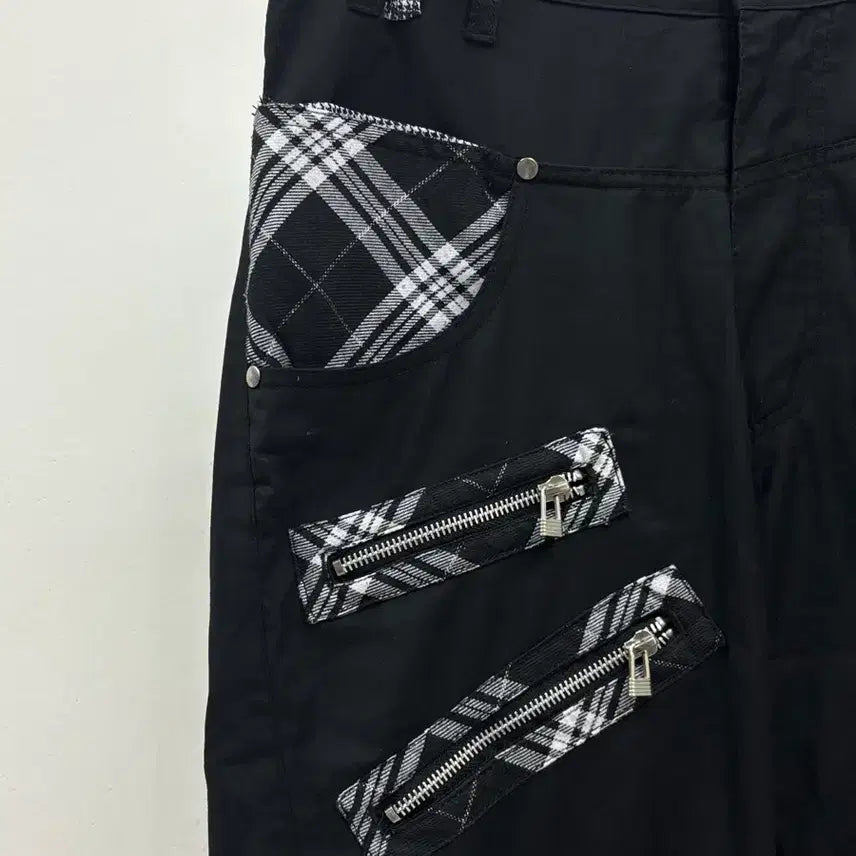 [BUNJANG] Vintage Punk Rock Black Low-Rise Cotton Pants / 일본빈티지 펑크룩 락시크 블랙 로우라이즈 코튼 팬츠 바지