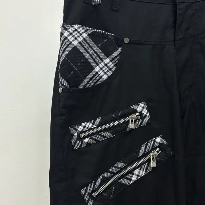 [BUNJANG] Vintage Punk Rock Black Low-Rise Cotton Pants / 일본빈티지 펑크룩 락시크 블랙 로우라이즈 코튼 팬츠 바지