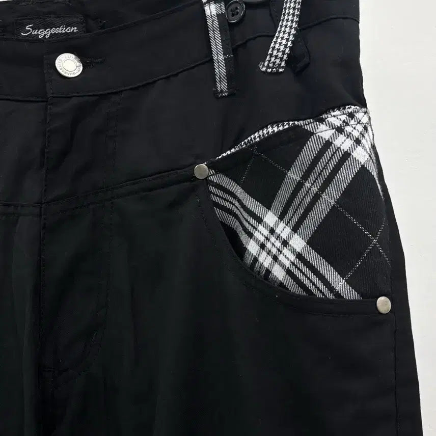 [BUNJANG] Vintage Punk Rock Black Low-Rise Cotton Pants / 일본빈티지 펑크룩 락시크 블랙 로우라이즈 코튼 팬츠 바지